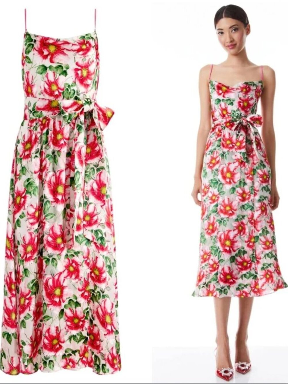 Alice and Olivia Samantha Cowel Neck Midi Size 12